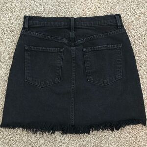 J brand black denim mini skirt frayed him size 26